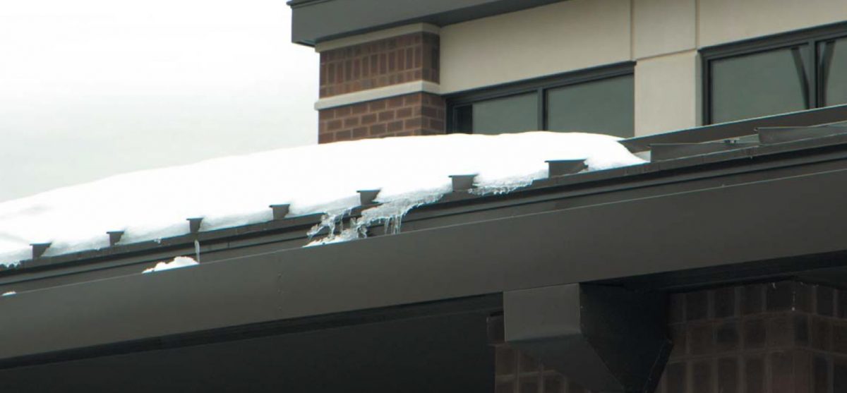 Snow on metal roof